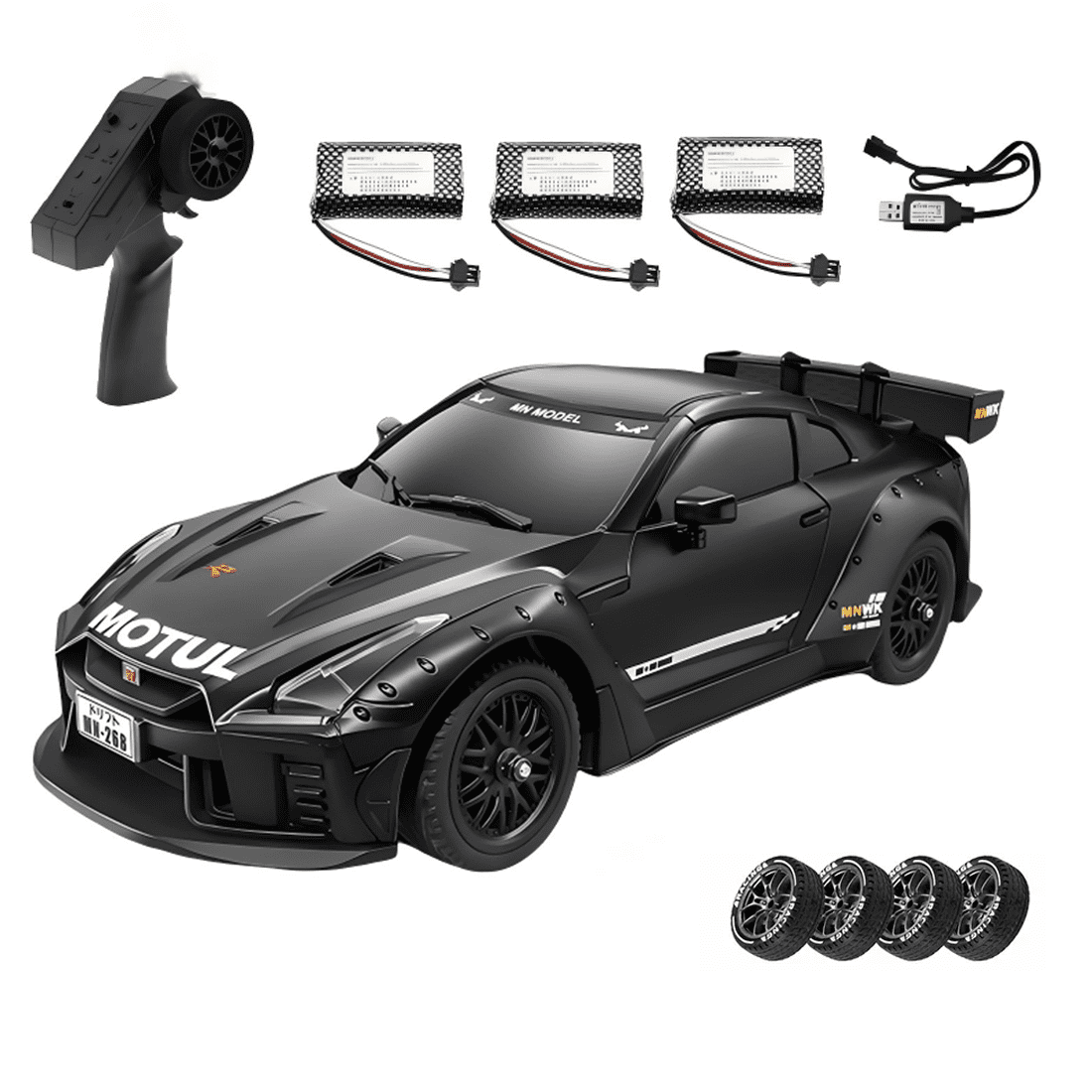 MN-268 1:16 RC Drift Car with Gyro, 20KM/H Dual-Speed RWD Racing Drift Car Model, 2.4GHz Full-Proportional Control Racing Vehicle Hobby for Adults