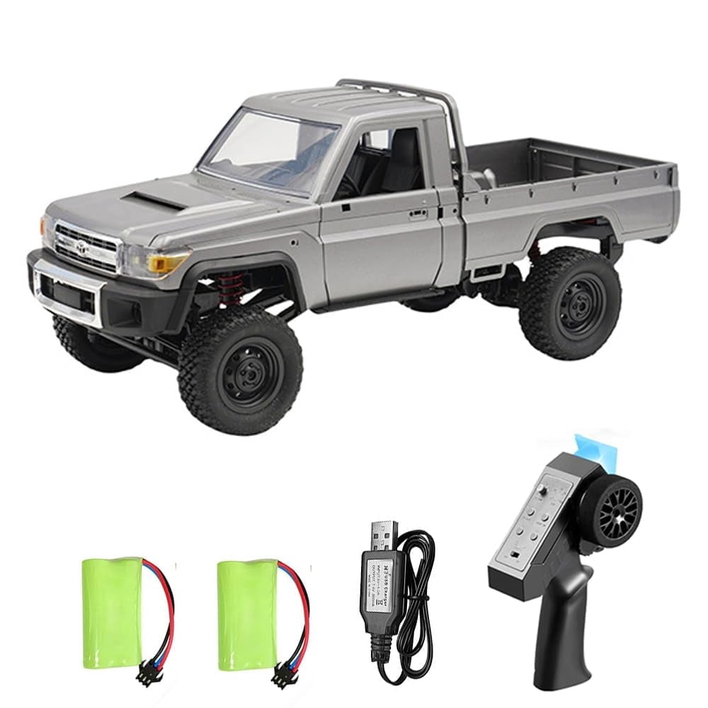 MN-82 1/12 Scale RC Rock Crawler Truck, 4x4 Off-Road Remote Control Car with 2.4GHz Remote & Dual 500mAh Batteries - Ideal Gift for Birthday/Christmas/Halloween (Ages 8+)