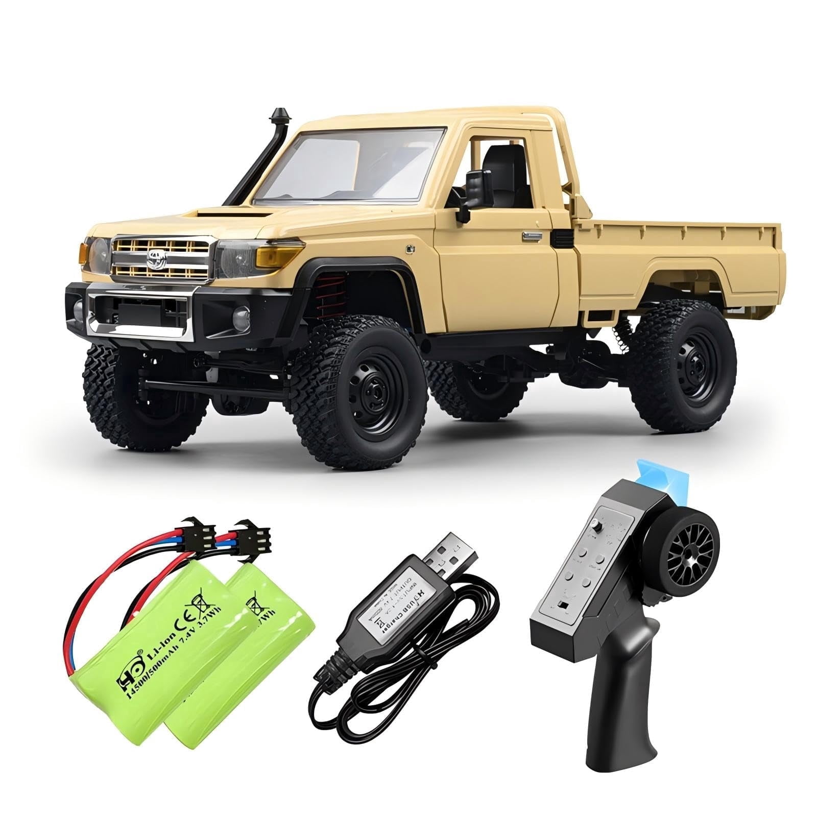 MN-82 1/12 Scale RC Rock Crawler Truck, 4x4 Off-Road Remote Control Car with 2.4GHz Remote & Dual 500mAh Batteries - Ideal Gift for Birthday/Christmas/Halloween (Ages 8+)