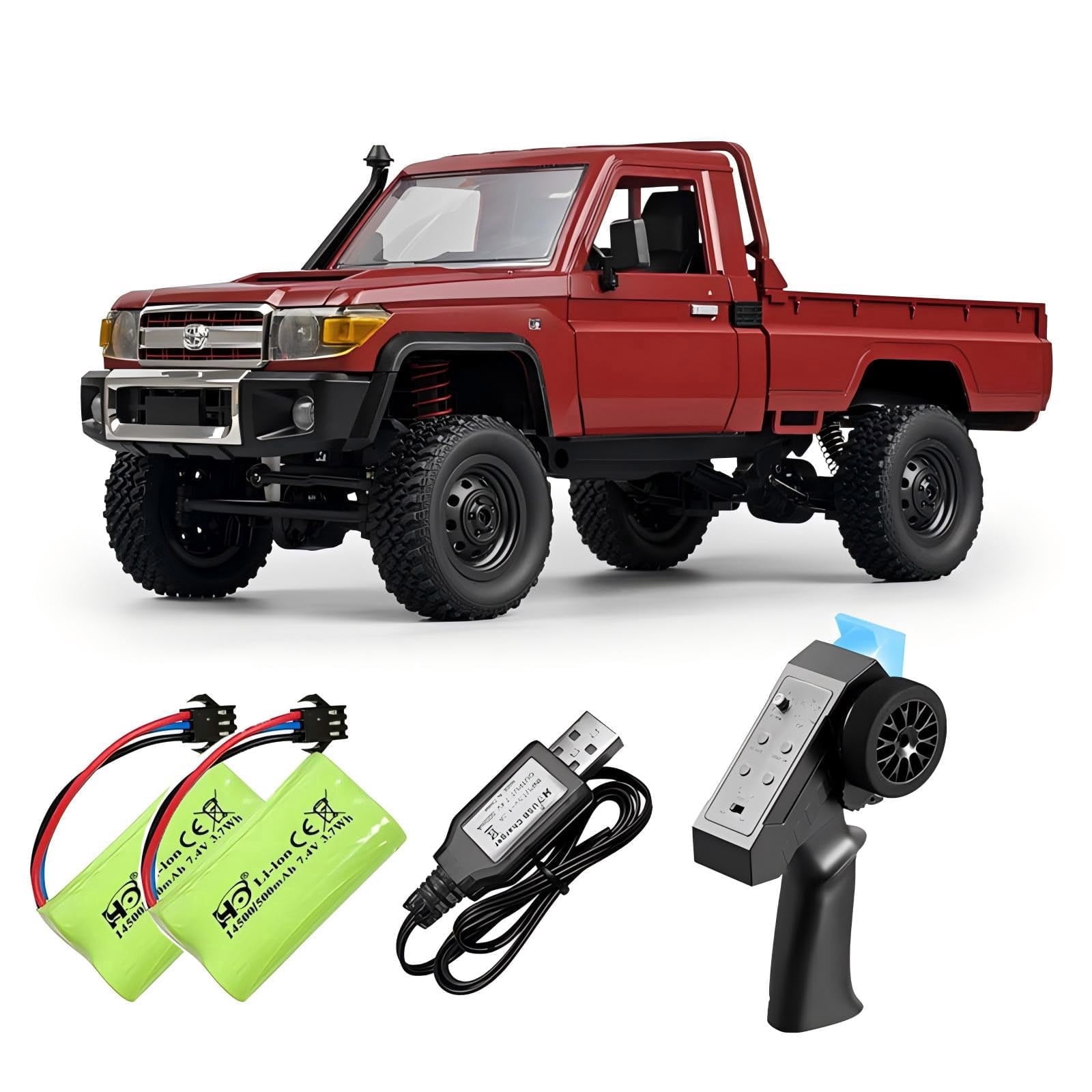 MN-82 1/12 Scale RC Rock Crawler Truck, 4x4 Off-Road Remote Control Car with 2.4GHz Remote & Dual 500mAh Batteries - Ideal Gift for Birthday/Christmas/Halloween (Ages 8+)