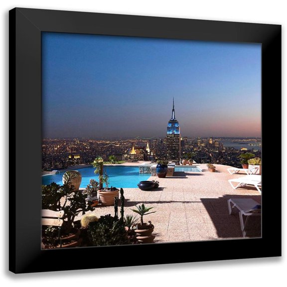 MN.FF 12x12 Black Modern Framed Museum Art Print Titled - Beautiful View of New York