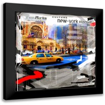 MN.FF 12x12 Black Modern Framed Museum Art Print Titled - New York Culture