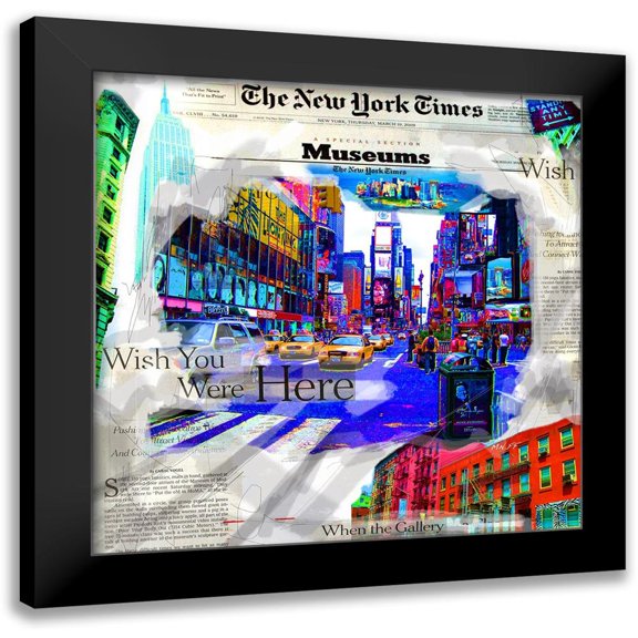 MN.FF 12x12 Black Modern Framed Museum Art Print Titled - New York Museum