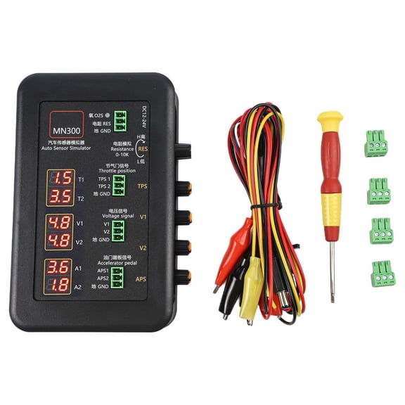 MN300 Automotive Sensor Simulator and Signal Generator for Testing Voltage, Resistance, Oxygen, Oil, Fuel, Boost and Temperature Sensors with Dual Channel Output, Adjustable Signals