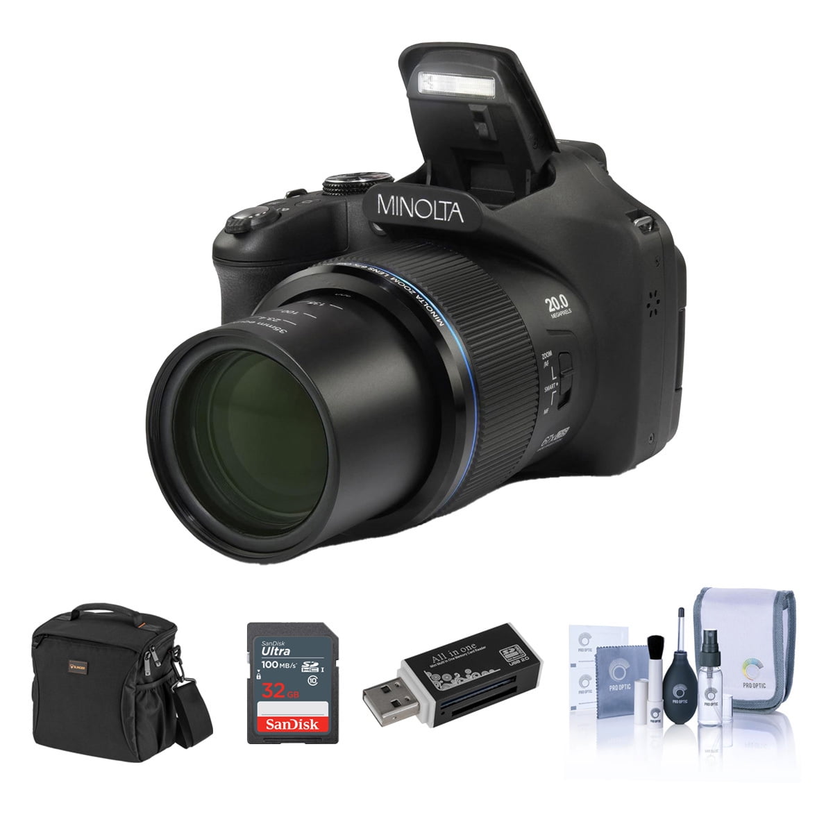 ミエ Minolta MN67Z 20MP FHD Wi-Fi Bridge Camera with 67x Optical Zoom