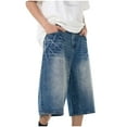 thumbnail image 1 of MNCEKFOD Bermuda Shorts For Men Plus Hop Oversized Denim Shorts Baggy Loose Summer Casual Trendy Cropped Jeans Shorts Blue XXXL, 1 of 4