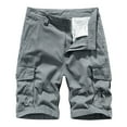 thumbnail image 1 of MNCEKFOD Bermuda Shorts For Men Summer Casual Solid Color Cargo Shorts Baggy Loose Washed With Pockets High Waisted Short Pants Light Gray 32, 1 of 4