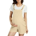 thumbnail image 1 of MNCEKFOD Bermuda Shorts for Women Maternity Jumpsuits Pregnancy Short Overalls with Adjustable Shoulder Strap Relaxed Fit Short Pants Beige L, 1 of 8