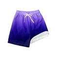 thumbnail image 1 of MNCEKFOD Boys Swim Set Gradient Drawstring High Waisted Swim Shorts Stretch With Compression Liner Summer Vacation 2025 Swimwear Dark Purple 5-6 Years, 1 of 3