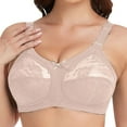 thumbnail image 1 of MNCEKFOD Bras for Women No Underwire Minimiser Lace Full Coverage Plus Size Bra Firm Hold Non Padded Non Wired Beige 36, 1 of 6