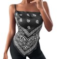 thumbnail image 1 of MNCEKFOD Graphic Tank Tops For Women Trendy Slim Halter Neck Spaghetti Strap Vest Bodycon Bandeau Casual Daily Inner Outer Dual Use Stylish Tops Womens Shirts Grey XL, 1 of 5