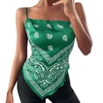 thumbnail image 1 of MNCEKFOD Graphic Tank Tops For Women Trendy Slim Halter Neck Spaghetti Strap Vest Bodycon Bandeau Casual Daily Inner Outer Dual Use Stylish Tops Womens Shirts Green M, 1 of 5