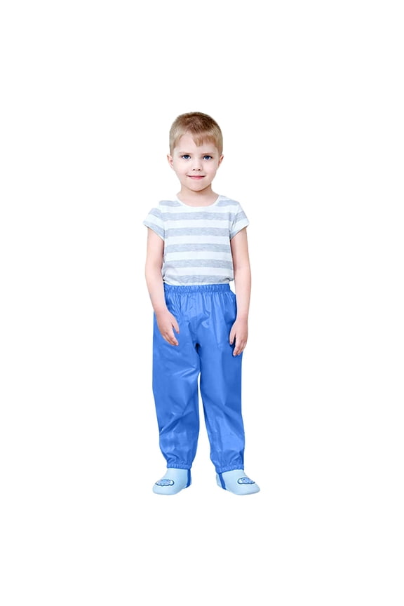 Long Waterproof For Toddler Boys And Girls Baby Outdoor Wet Weather Wear Kids Rain Pants Kids Bottoms Blue