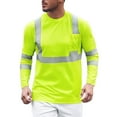 thumbnail image 1 of MNCEKFOD Summer T Shirts for Men 2025 Absorbent Quick Dry Tops Outdoor Construction Tooling Reflective Strip Relaxed Fit Mens Tops Light Green L, 1 of 4