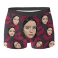thumbnail image 1 of MNCEKFOD Men's Boxer Briefs Breathable Elastic Waist Funny Face Prints For Customized For Boyfriend Underwear Red M, 1 of 4