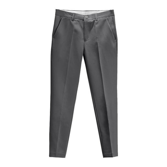 MNCEKFOD Mens Casual Pants Business Work Dressy Pants Stretch Button Front Stylish Comfortable Slim Fit Breathable Summer Trousers Grey 30