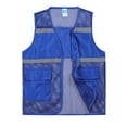 thumbnail image 1 of MNCEKFOD Mens Tank Tops Summer Trendy Solid Color Reflective Mesh Work Vest with Pockets Tank Top Blue L, 1 of 2