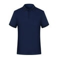 thumbnail image 1 of MNCEKFOD Polo Shirts for Men Short Sleeve Business Work Summer Casual Collared Shirt With Pocket Leisure Mens Tops Navy XL, 1 of 2