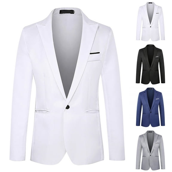 MNCEKFOD Slim Fit One Button Tuxedo Blazers Business Suits Wedding Party Homecoming Suits Blue XL