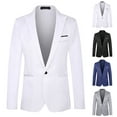 thumbnail image 1 of MNCEKFOD Slim Fit One Button Tuxedo Blazers Business Suits Wedding Party Homecoming Suits White XXL, 1 of 5