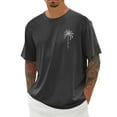 thumbnail image 1 of MNCEKFOD Summer T Shirts for Men 2025 Crew Neck Short Sleeve Sports Tshirts With City Printed Loose Fit Classic Fit Mens Tee Shirt Dark Gray M, 1 of 3