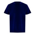 thumbnail image 1 of MNCEKFOD Summer T Shirts for Men 2025 Round Neck Velvet Velour Trendy Hop Slim Fit Short Sleeves Relaxed Fit Mens Tops Blue M, 1 of 6