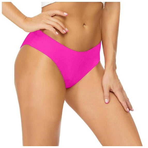 MNCEKFOD Swim Bottoms for Women Low Waisted Bikini Bottoms Retro Basic Swim Shorts Full Coverage Bathing Suit Bottom Hot Pink XXL