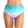thumbnail image 1 of MNCEKFOD Swim Bottoms for Women Summer Tie Dye Printed Waist Length Pleated Beach Double Layered Triangle Swim Trunks Sky Blue XL, 1 of 5