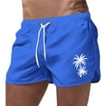thumbnail image 1 of MNCEKFOD Swim Briefs for Men Quick Dry Elastic Drawstring Waist With Trendy Coconut Tree Printed Swimming Trunks Blue XL, 1 of 4
