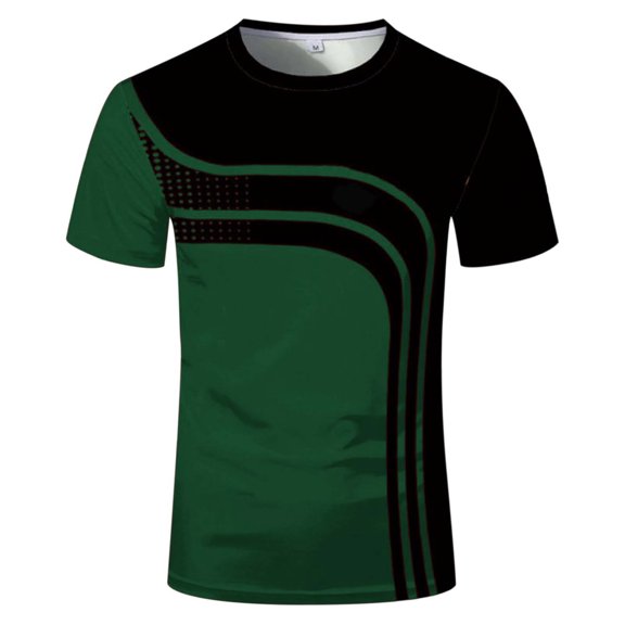 MNCEKFOD T Shirts for Mens Color Block Casual Tshirts Crew Neck Short Sleeve Breathable Classic Fit Mens Tee Shirt Dark Green XXXXL