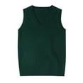 thumbnail image 1 of MNCEKFOD Tank Tops for Women 2025 Vintage Knitted Sleeveless School Sweater V Neck Sleeveless Summer Casual Basic Blouse Tops Green XL, 1 of 2