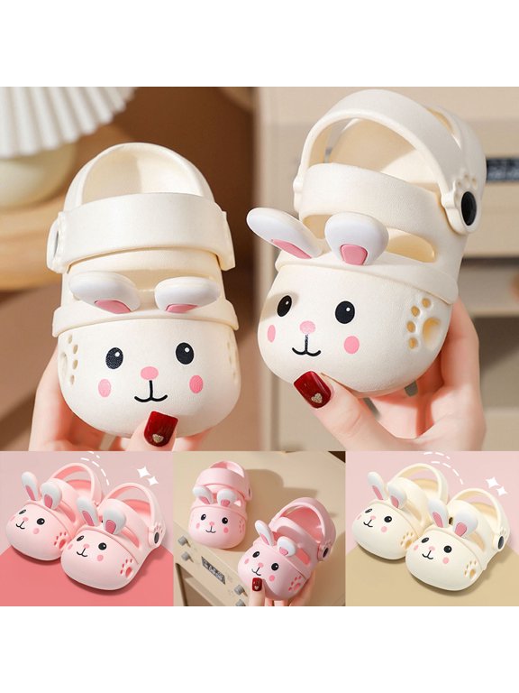 Toddler Kids EVA Slides Soft Comfortable Bumper Toe Cute Rabbit Summer For Boys And Girls Daily Wear Kids Shoes