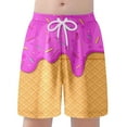 thumbnail image 1 of MNCEKFOD Toddler Shorts for Kids Boys Ice Cream Printed Elastic Drawstring Waist Shorts Breathable Beachwear Relaxed Fit Short Pants Hot Pink 10-12 Years, 1 of 4