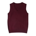 thumbnail image 1 of MNCEKFOD Women Tank Tops 2025 New Vintage Knitted Sleeveless School Sweater V Neck Sleeveless Comfy Summer Casual Blouse Tshirts Red XL, 1 of 2