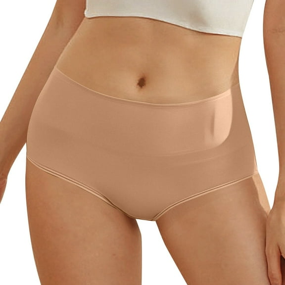 MNCEKFOD Womens Cotton Underwear Mid Waist Elastic Waist Comfort Leak Proof Menstrual Underwear Khaki XXL