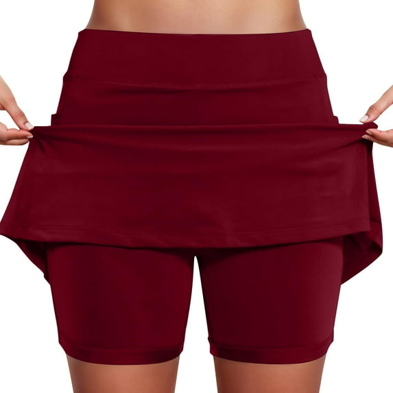 MNCEKFOD Womens PlusSkirts Summer Casual 2025 Slim Fit Stretchy Mid Waist Skorts Pants for Sports with Pockets Relaxed Fit Skirt XXXXL