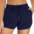 thumbnail image 1 of MNCEKFOD Womens Swim Bottoms High Waisted Swim Shorts With Pocket Bathing Shorts Wide Elastic Drawstring Yoga Swimsuit Bathing Suit Bottoms Dark Blue XL, 1 of 9