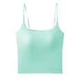 thumbnail image 1 of MNCEKFOD Womens Tank Top With Built In Bra Solid Color All Season Integrated Cup Inner Outer Wear Versatile Padded Sleeveless Tops Womens Camisole Mint Green M, 1 of 2