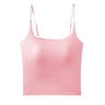 thumbnail image 1 of MNCEKFOD Womens Tank Top With Built In Bra Solid Color All Season Integrated Cup Inner Outer Wear Versatile Padded Sleeveless Tops Womens Camisole Pink M, 1 of 2