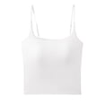 thumbnail image 1 of MNCEKFOD Womens Tank Top With Built In Bra Solid Color All Season Integrated Cup Inner Outer Wear Versatile Padded Sleeveless Tops Womens Camisole White M, 1 of 2