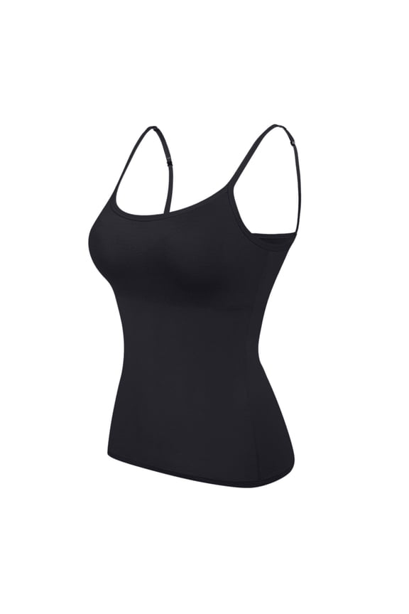 Womens Tank Tops With Built In Bra Summer Anti Chafing Wrap Chest Padded Camisole Basic Daily Inner Outer Wear Tops Womens Camisole Black L
