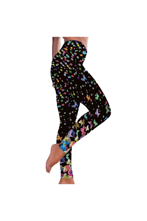 Womens Yoga Pants Trendy Printed Running Yoga Fitness Trendy Sports Athletic Workout Tummy Control Leggings Coffee M