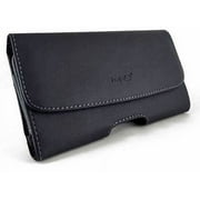 MND Horizontal Leather Carrying Case Pouch Holster for Apple iPhone 7 Plus/ 6S Plus/ 6 Plus 5.5" Plus Size Fits Phone w/Thick Cover Otterbox Defender/Symmetry/Commuter/Lifeproof Case on