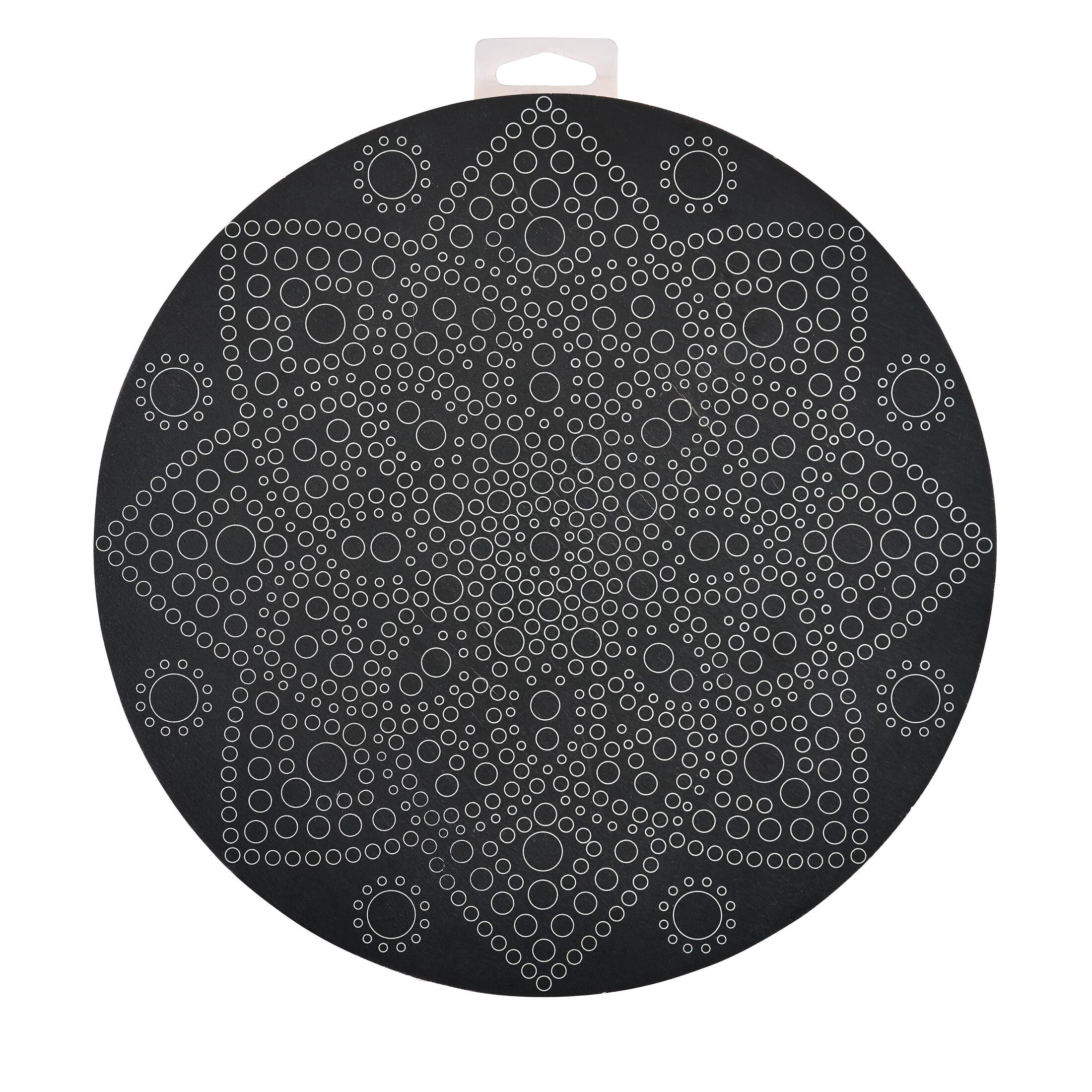 Hello Hobby Wood Surface Mandala Circle Lotus Panel, 10" x 10" x .75"