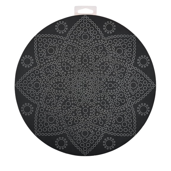 Hello Hobby Wood Surface Mandala Circle Lotus Panel, 10" x 10" x .75"