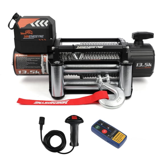 MNEMOSYNE Electric Winch 13500LBS Steel Cable 12v Wireless Remote Tow Truck Trailer Winch SUV 4WD
