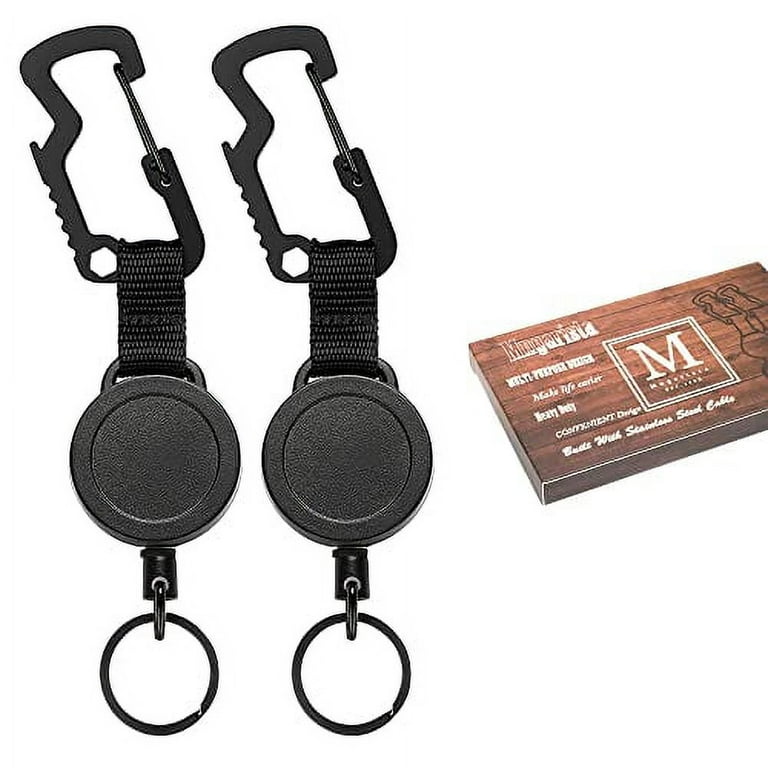 MNGARISTA 2 Pack Retractable Keychain, Multitool Carabiner Badge