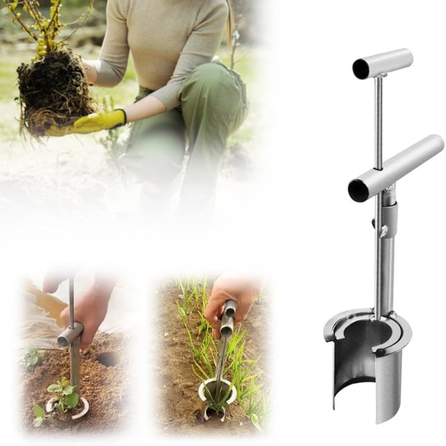 MNGQNG New Stainless Steel Plant and Fruit Tree Seedling Transplanter