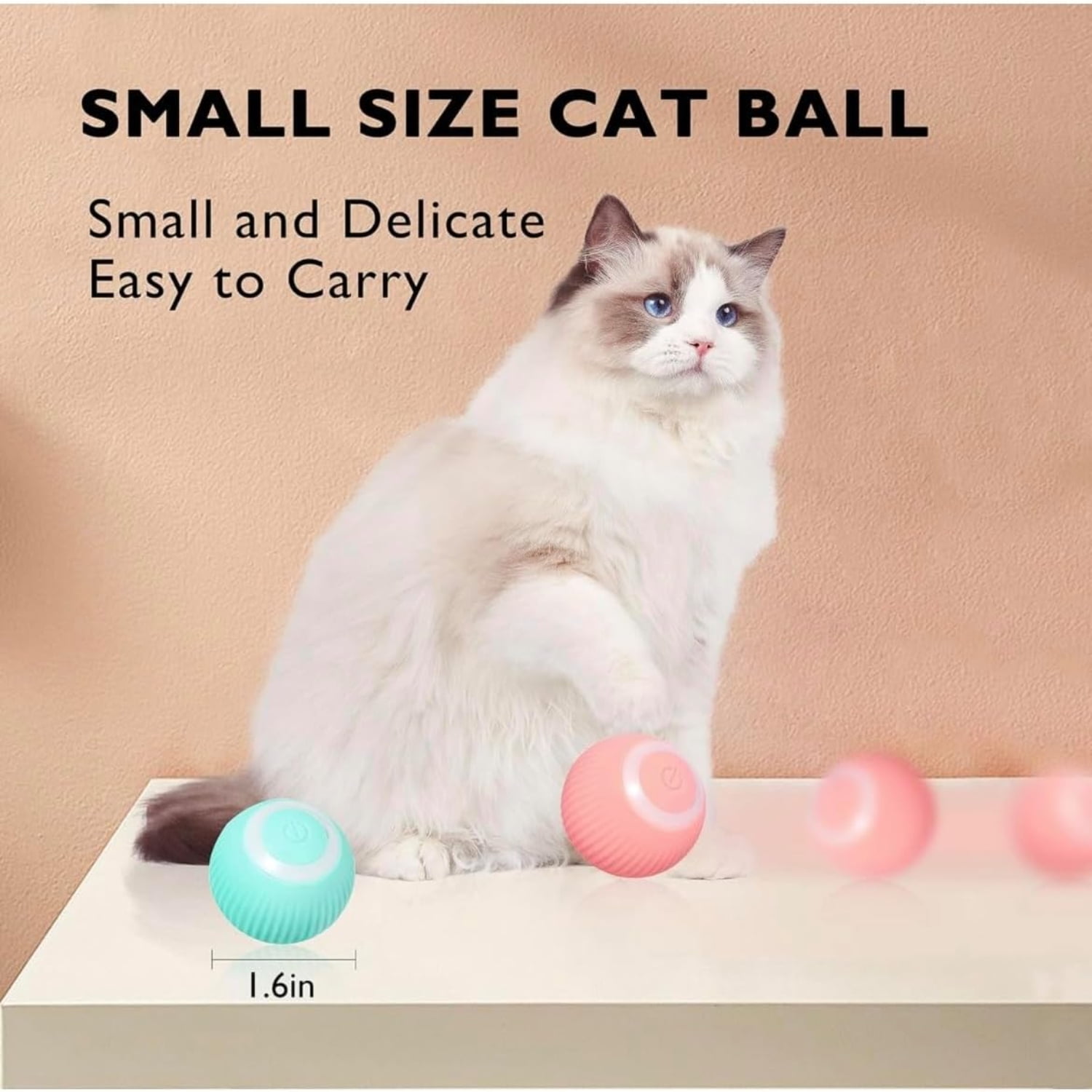 MNGQNG Rolling Interactive LED Cat Toy Ball Automatic and Vibrant Lights Keep Your Indoor Cats
