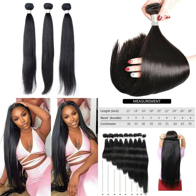 MNGQNJ High Quality Natural Hair Wigs Bundles for Effortlessly Achieving a Flawless Look. Convenient Clips for Directly Sewn In Hair Extensions.